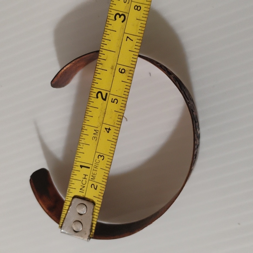 Floral Copper Cuff With Matching Earrings - Picture 3 of 7